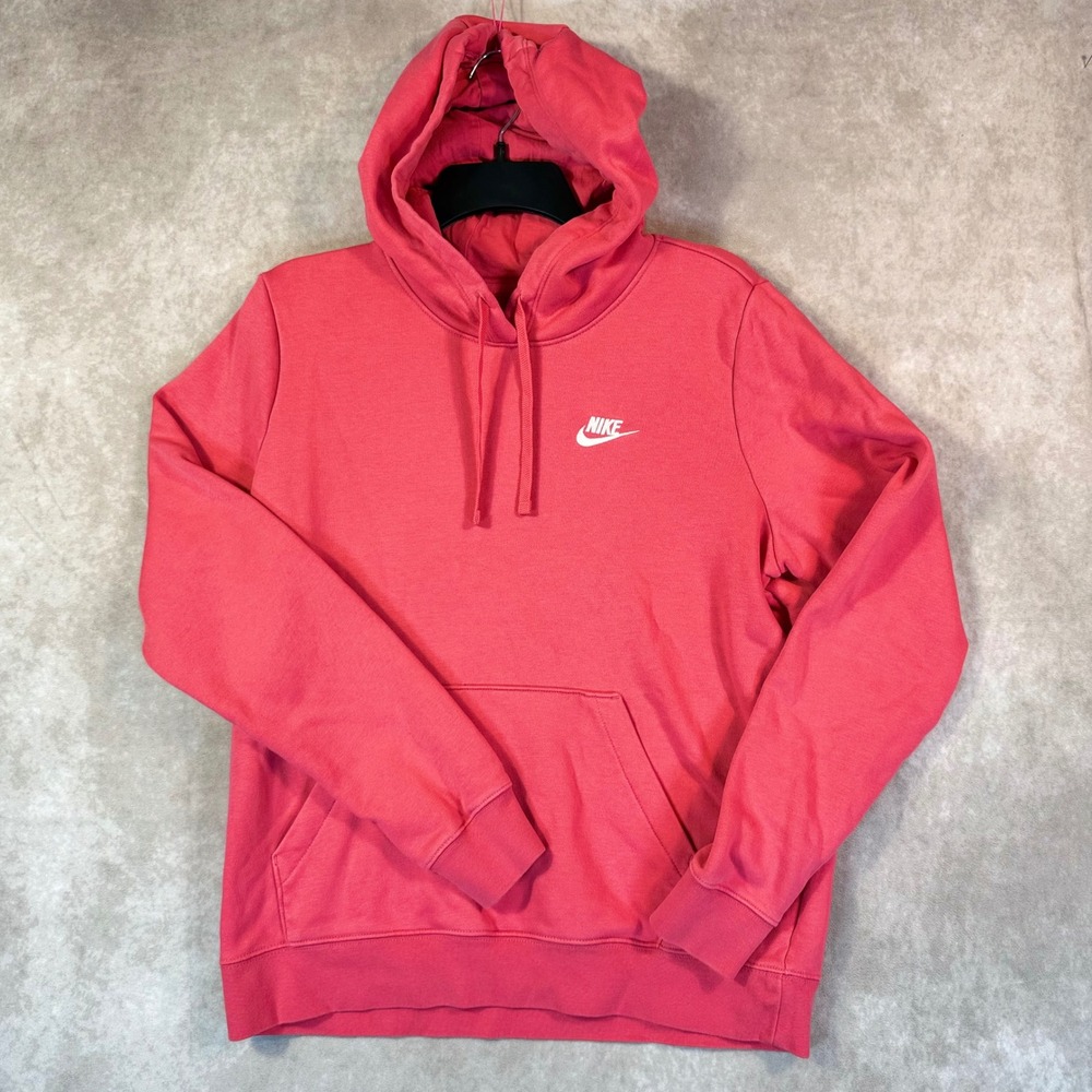 Nike Hoodie Women Medium Pink Sportswear Essential Fleece Pullover Comfy Active